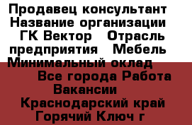 Продавец-консультант › Название организации ­ ГК Вектор › Отрасль предприятия ­ Мебель › Минимальный оклад ­ 15 000 - Все города Работа » Вакансии   . Краснодарский край,Горячий Ключ г.